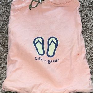 Peach Life is Good Drawstring Bag